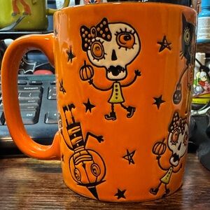 Orange Halloween Skull Mug
